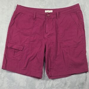 Coldwater Creek Shorts Women's Sz 16 Cargo Purple 9" Inseam High Rise 0662